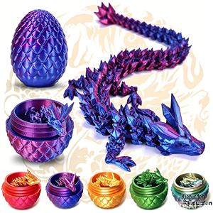 Uova di Drago Stampate in 3D, Set di Draghi di Cristallo Articolati con Draghi Nascosti All'Interno, Divertenti Giocattoli Antistress, Misteriosi Giocattoli Drago da Regalo - Product Image 1