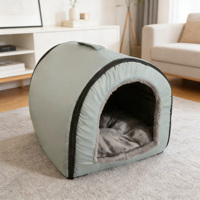 Lit pour chien et chat de luxe, imperméable, pliable, amovible, en tissu Oxford, en cuir, motif uni, écologique, portable, boîte pour toutes les petites tailles