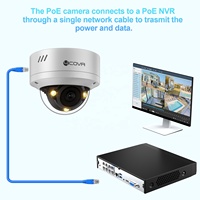 Cámara de Seguridad PoE 4COVR 5Mp con Detección Facial Vif AI, Audio Bidireccional, Color Completo, Cámara IP de Seguridad CCTV Comercial para Exteriores