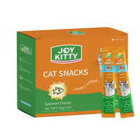 Friandises à lécher pour chats 15g - Barres crémeuses OEM pour chats saveur saumon, thon, poulet, nourriture à base de viande, sans danger pour les chats