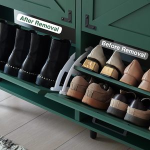 Meuble à chaussures ultra-fin à rabat, organisateur de rangement pour couloir étroit, étagères à chaussures en bois pour la maison - Product Image 2