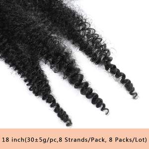 Mèches Tresses 3X 24 pouces Afro Twist Crochet Hair Marley Fluffy 205g Afro Kinky Twist Braids Extensions <span class=keywords><strong>de</strong></span> cheveux synthétiques pour tressage - Product Image 4