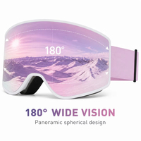 Lunettes de ski sans monture tendance en PC et TPU, vision large, unisexe, pour snowboard et activités hivernales en extérieur