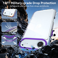 Coque de protection hybride antichoc en TPU et PC pour iPhone 17 Air avec cadre d'objectif métallique violet de qualité supérieure – Fabricant de coques de téléphone portable personnalisées