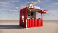 Conteneur de magasin pop-up miniature de 10 pieds, café, bar, restaurant de restauration rapide, magasin de proximité, kiosque, stand préfabriqué modulaire