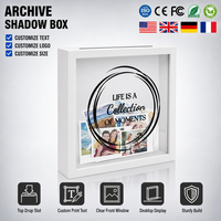 Boîte à souvenirs avec cadre photo et fente, 8 pouces, pour billets de voyage et cartes, boîte de présentation à chargement par le haut