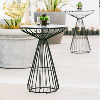 Table de bar ronde moderne en acier inoxydable noir pour hôtel et salon
