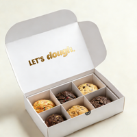 Boîte d'emballage personnalisée pour brownies au chocolat, boîte à friandises en carton noir de qualité supérieure, boîte pliante pour beignets avec logo