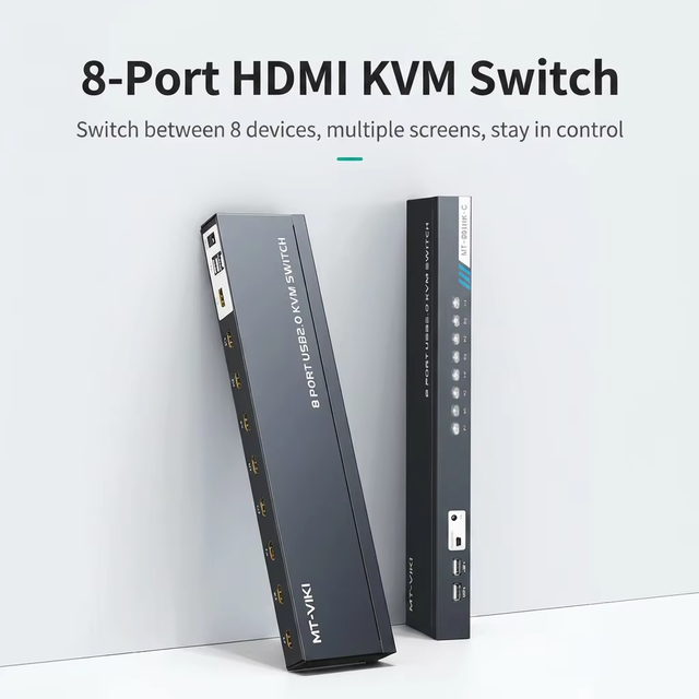 The 8-in-1-out USB KVM Multi-computer Switcher Comes Standard with 8 Ports Kvm-specific Cable Frosted Material HDMI Interface