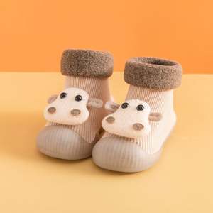Baby autunno e inverno Plus velluto morbido calzini da pavimento scarpe da bambino per interni antiscivolo antiscivolo calze scarpe - Product Image 6