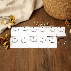 Bracelet en perles de rocaille 12 pièces en acier inoxydable fait main multicolore style œil porte-bonheur bohème, ensemble de bijoux unisexe - Product Image 3