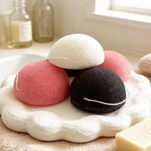 <span class=keywords><strong>Éponge</strong></span> faciale en <span class=keywords><strong>konjac</strong></span> bio avec logo personnalisé, charbon de bambou activé, gommage doux pour le visage, pour peaux grasses, sèches et sensibles, démaquillant - Product Image 5