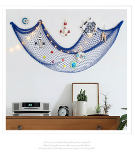 Décoration murale : <span class=keywords><strong>filet</strong></span> <span class=keywords><strong>de</strong></span> pêche décoratif en corde <span class=keywords><strong>de</strong></span> coton et chanvre, style coquillage, pour mur <span class=keywords><strong>de</strong></span> fond <span class=keywords><strong>de</strong></span> bar - Product Image 3
