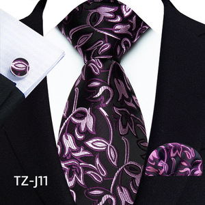 Conjunto de Corbata Floral Informal con Pañuelo y Gemelos de Paisley para Fiestas, Venta al por Mayor - Product Image 2