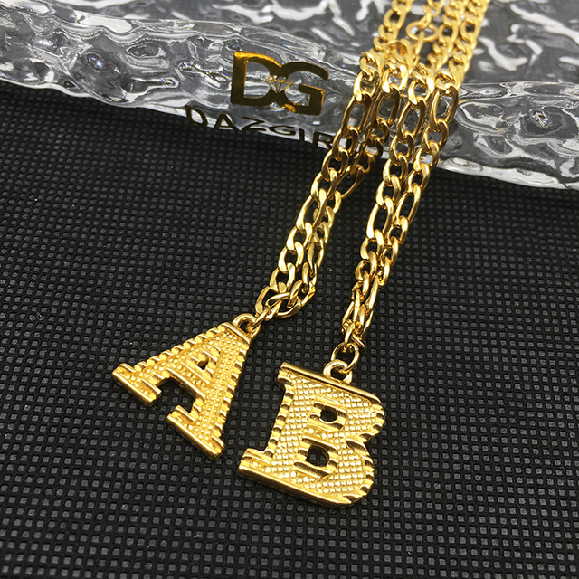 Dazgirl Wholesale Letters Pendant 18k Gold Necklace Fashion Jewelry