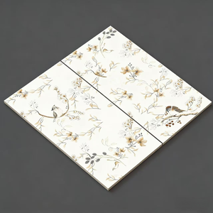 กระเบื้องปูพื้นภายในอาคารแบบด้าน ขนาด 600x1200 มม. ลายดอกไม้และนก สีเบจ ผลิตจากพอร์ซเลน กันลื่น - Product Image 3