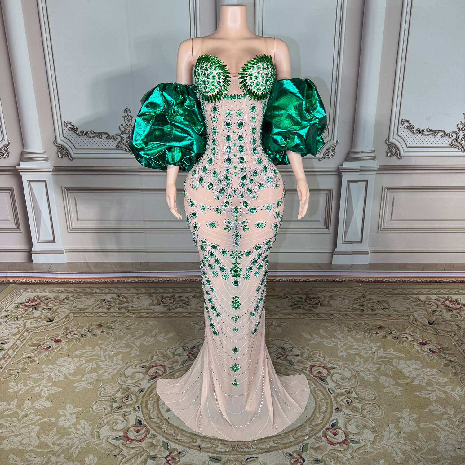 embroidered prom dress Strapless Floral Embroidered with a Cape Prom Gown 3010 4 / DustyRose