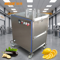 Fruit- en groentesnijmachine, neerwaartse snijmachine, snijapparatuur voor aardappelen, komkommer, lotuswortel, wortel en aubergine.