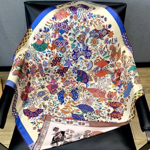 Double Side Contrast Color Twill 100% Mulberry <b>Silk</b> <b>Square</b> <b>Scarf</b>, Wholesale Luxury Women Fashion Shawl - Product Image 4