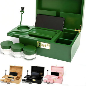 Wholesale Custom Stash Box Custom Stash Box Password Lock Wooden Smoking Stash Box Combo <b>Kit</b> With Accessories and <b>Rolling</b> Tray - Product Image 1