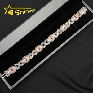 Vượt qua Kim Cương Tester rắn 925 Sterling Bạc hip hop đồ trang sức tùy chỉnh thực hiện vvs moissanite Cuban liên kết chuỗi mắt Vòng đeo tay - Product Image 5