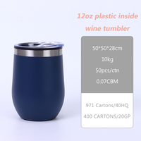 Vente en gros en vrac – Gobelet cadeau 12 oz en acier inoxydable à double paroi, intérieur plastique extérieur acier, forme U, résistant aux chutes