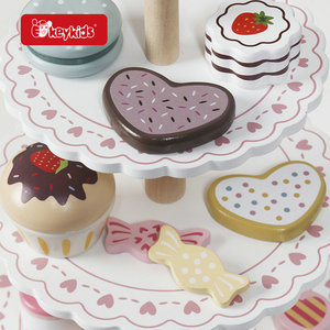 Toptan Çocuk Makaronları Kek Oyuncak Ahşap Tatlı Standı Oyun Seti Kekli W10L068 - Product Image 5