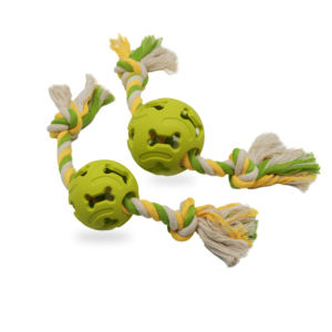 Gran oferta, nuevo diseño, pelota de goma barata, juguetes para perros, dispensador de golosinas, pelota resistente y cuerda para masticar, juguete para perros - Product Image 5