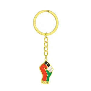 Supplier Personalized Stainless Steel Metal Enamel Vintage Palestine Free Fist Map Keychain