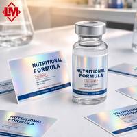 Étiquette holographique personnalisée pour flacon, autocollant métallique arc-en-ciel pour étiquettes de bouteilles de formules nutritionnelles et de produits de santé (feuille)