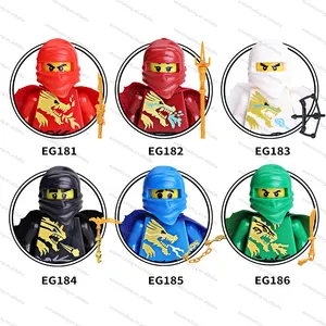 Anime Game NJG Masterses of Spinjitzues with helmet and armour mini toys building blocks sets Toys for kids EG181-186