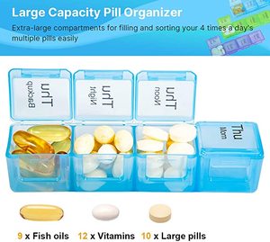 Pastillero Portátil de 7 Días con 28 Compartimentos y Tapa Transparente - Organizador de Medicamentos al por Mayor para un Fácil Uso Semanal con Logotipo Personalizado - Product Image 3