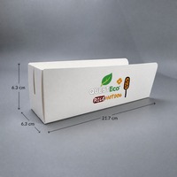 Boîte à hot-dogs en carton blanc de qualité alimentaire, auto-pliable, sans colle, avec logo personnalisé imprimé, plateau à collation jetable, vente en gros