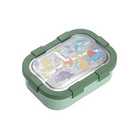 Boîte à lunch en acier inoxydable avec 3 compartiments, hermétique et anti-fuite, sans BPA, conteneur de stockage alimentaire pour enfants