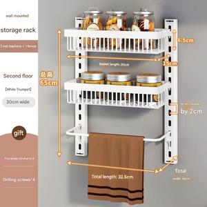 Support de rangement <span class=keywords><strong>mural</strong></span> en métal 3 niveaux pour cuisine 2026 – Étagère à épices et organisateur d'assaisonnements - Product Image 6