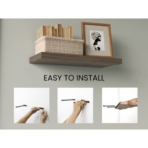 Floating Shelves Dark Brown 2 Shelves 1.50 H Wall Mount Display <b>Storage</b> - Product Image 3
