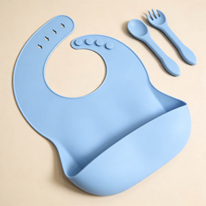 Juego de alimentación para bebés de silicona sin BPA de 7 piezas con diseño de cangrejo, babero, tazón con ventosa, <span class=keywords><strong>vajilla</strong></span> segura e impermeable - Product Image 6
