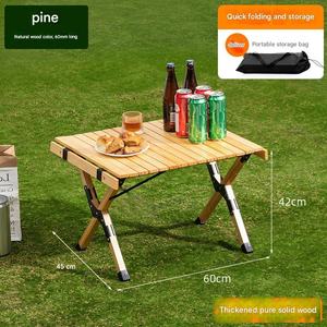<span class=keywords><strong>Table</strong></span> de camping pliable en bois massif pour l'extérieur, <span class=keywords><strong>table</strong></span> de pique-nique, <span class=keywords><strong>table</strong></span> de café, <span class=keywords><strong>table</strong></span> sur pieds avec chaises, mobilier d'extérieur portable - Product Image 6