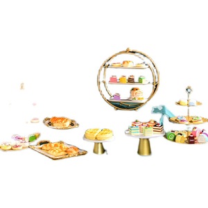 Rak <span class=keywords><strong>Display</strong></span> makanan penutup sangkar burung Multi-layer ornamen baki kuningan untuk Cupcake buah tampilan makanan ringan dekorasi pernikahan ulang tahun - Product Image 6