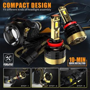 หลอดไฟหน้ารถยนต์ LED H11 ลดราคาพิเศษ รุ่น H4 H7 H11 9005 ไฟต่ำ 16000lm 200w กำลังสูง - Product Image 2