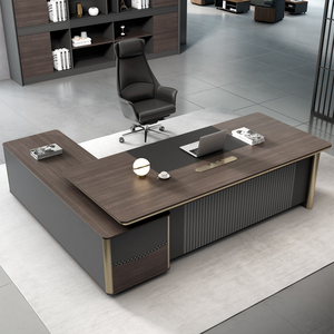 Muebles de oficina modernos de madera de lujo en forma de L, escritorio ejecutivo de elevación de Gerente de melamina para escritorio de Gerente Ejecutivo Boss - Product Image 5
