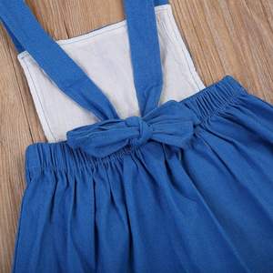 Robe en jean <span class=keywords><strong>crochet</strong></span>ée pour bébés filles, avec bretelles, boutons, jupe plissée et poches, idéale pour l'été - Product Image 6