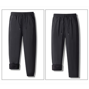 Pantalon décontracté homme en soie glacée haute élasticité, couleur unie, coupe droite, respirant, nouveau modèle été, avec logo personnalisé - Product Image 6