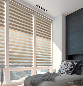 <span class=keywords><strong>Tenda</strong></span> <span class=keywords><strong>a</strong></span> <span class=keywords><strong>Rullo</strong></span> Motorizzata <span class=keywords><strong>Zebra</strong></span> Giorno-Notte in Tessuto Poliestere Termico 100% Oscurante di Alta Qualità - Product Image 2