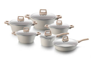 Nuevo Juego de Utensilios de Cocina de 8 Piezas de <span class=keywords><strong>Granito</strong></span> Beige con Fondo de Inducción, Juego de Gran Venta - Product Image 4