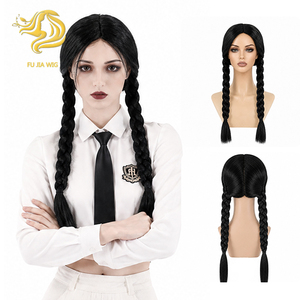 <span class=keywords><strong>Perruque</strong></span> Wednesday <span class=keywords><strong>Addams</strong></span> noire, double longue tresse, <span class=keywords><strong>perruque</strong></span> synthétique pour cosplay de la Famille <span class=keywords><strong>Addams</strong></span>, idéale pour les fêtes d'Halloween - Product Image 1