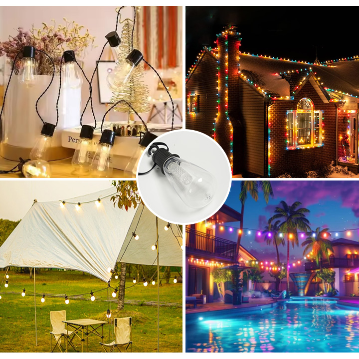 Meidile ST38 IP65 RGB LED String Lights - 15m Outdoor/Indoor Smart Decorative Lighting