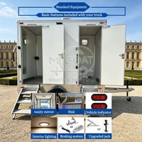 Offre Spéciale : Remorque Sanitaire Portable de Luxe à 2 Cabines, Mono-essieu, avec Urinoir et Lavabo, pour Événements Extérieurs et Chantiers
