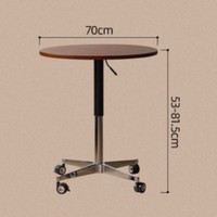 Table à manger relevable en bois massif de style rétro moderne, table ronde mobile pour salon, meuble console pour chambre à coucher