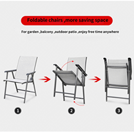 Mobilier d'extérieur moderne pliable Ensemble unique de chaises de jardin et de tables basses pour les petits espaces pour manger